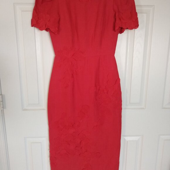 NWT! Antonio Melani Dress ONLY $79! RETAIL$299! Willow Floral Applique Neck Sz 2 - Picture 3 of 12